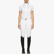 POLO DA EQUITAZIONE DONNA CON CHIUSURA ZIP 09CT-POD282JE145 0001WHITE CAVALLERIA TOSCANA