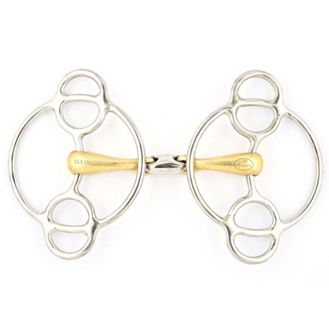 JUMP'IN FILETTO SWIVEL BLOCCATO SPEZZATO IN 3 OTTONE JUMP'IN OTTONE ACCIAIO imboccature speciali 0080A 09JU0080A OTTONE JUMP'IN 