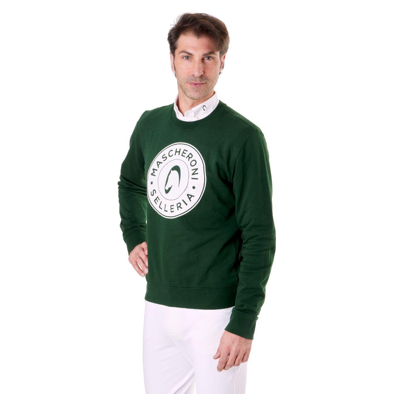 Felpa Girocollo Unisex Mascheroni Selleria 09MA-K4025 VERDE MASCHERONI SELLERIA 