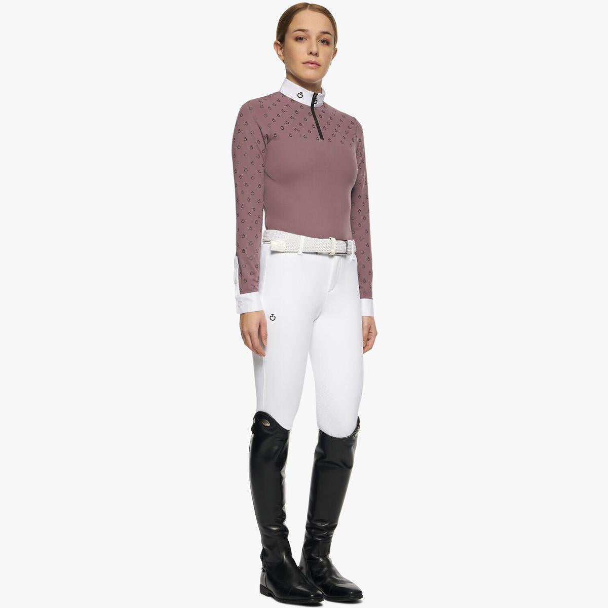 POLO BAMBINA  DA CONCORSO MANICA LUNGA CON ZIP CAVALLERIA TOSCANA 29CT-POA083JV001 3C00 CAVALLERIA TOSCANA