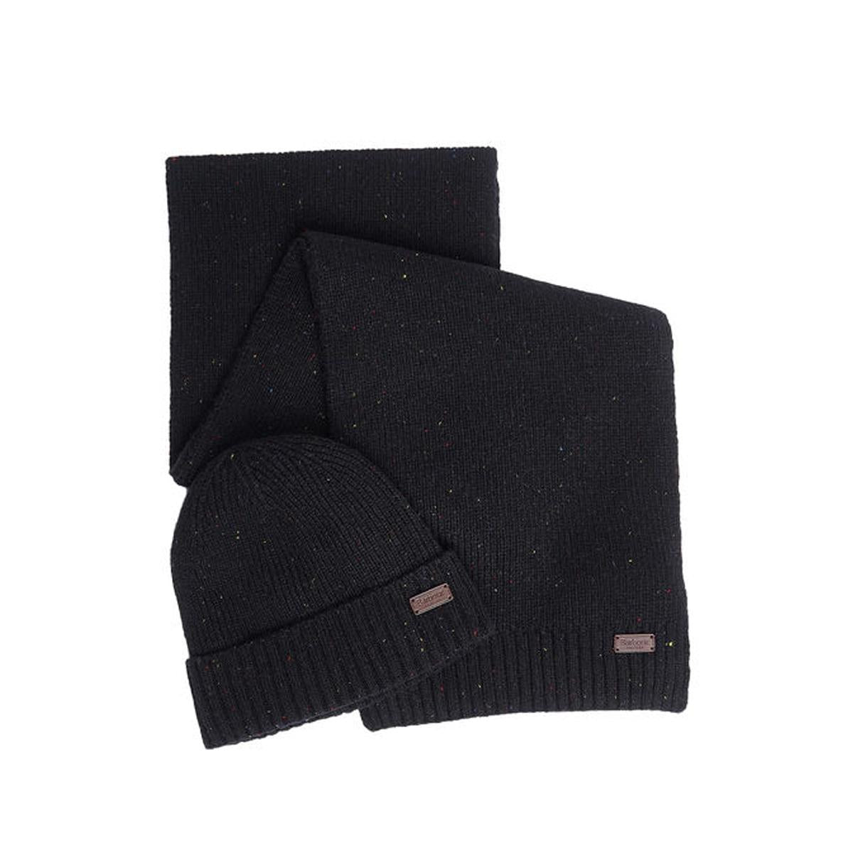 GIFT SET CARLTON FLECK BERRETTO E SCIARPA 31BA-MGS0047MGS BK31 BLACK BARBOUR