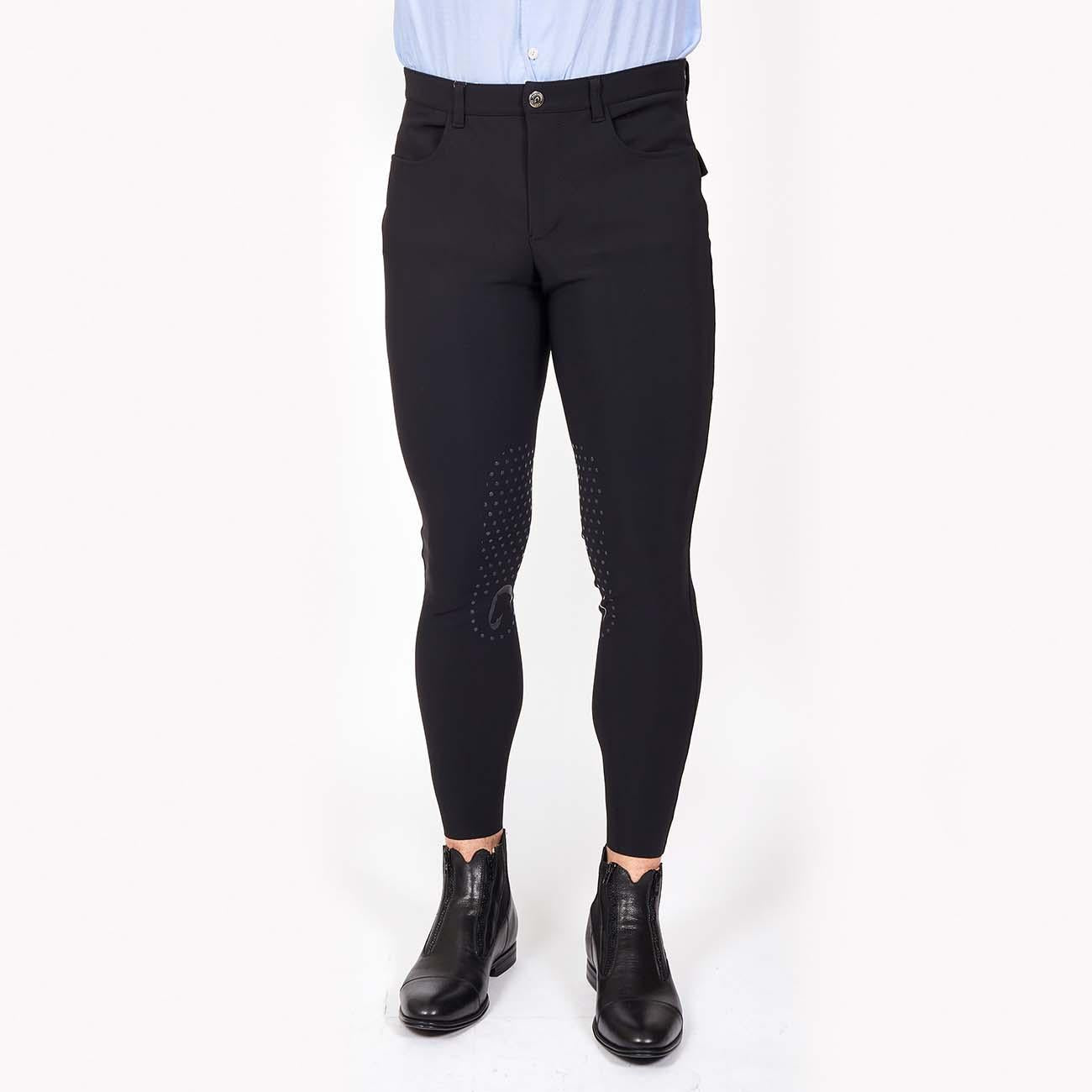 PANTALONE DA EQUITAZIONE UOMO CON GRIP 4 TASCHE 09MA-04ROMA 036NERO MASCHERONI SELLERIA 