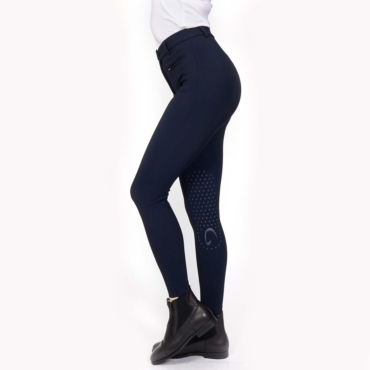 PANTALONE DA EQUITAZIONE DONNA CON GRIP E TASCHE ANTERIORI 09MA-05PARIGI 342BLU MASCHERONI SELLERIA 