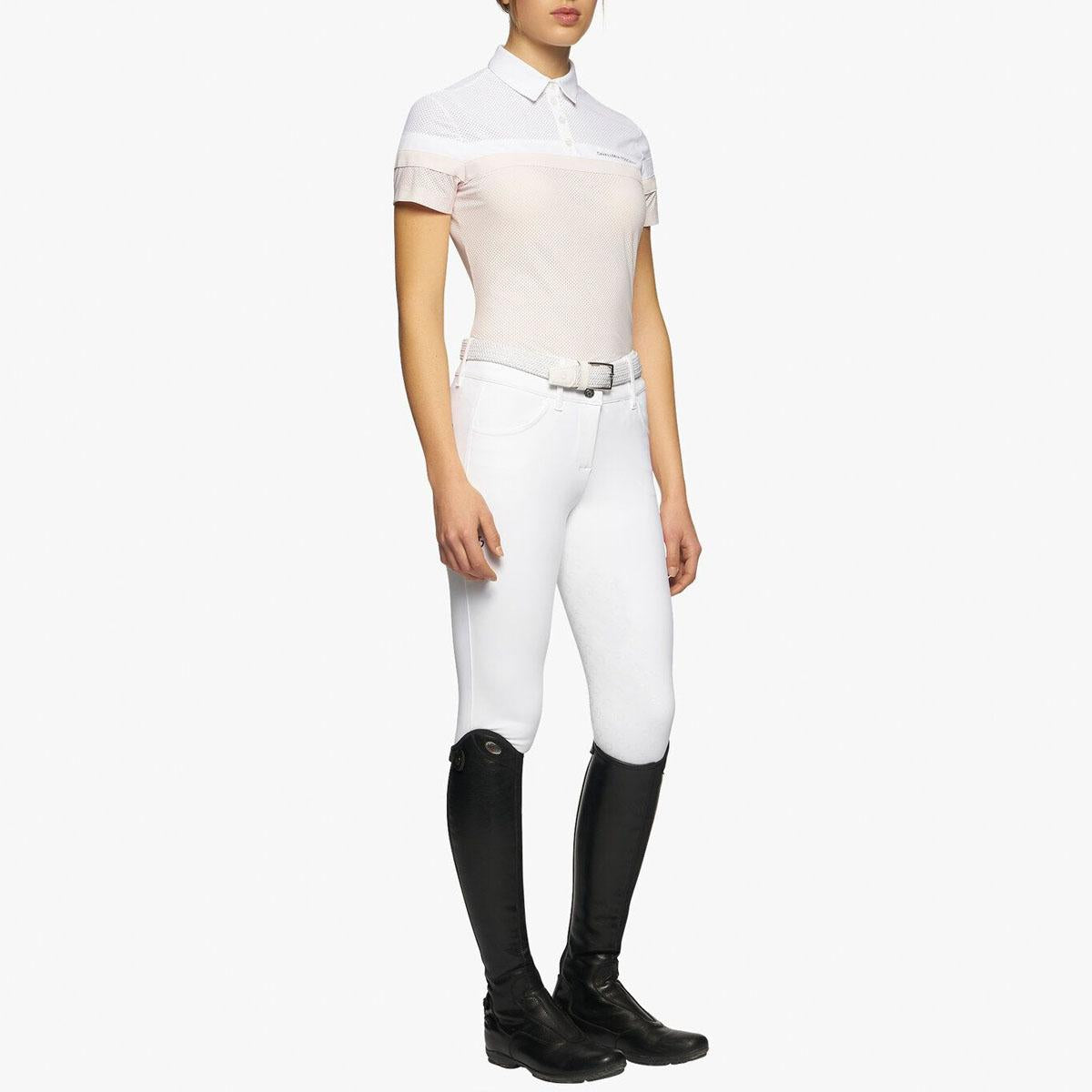 POLO DONNA MEZZA MANICA TESSUTO JERSEY 09TC-POD294JF022 BIANCO ROSA CAVALLERIA TOSCANA 