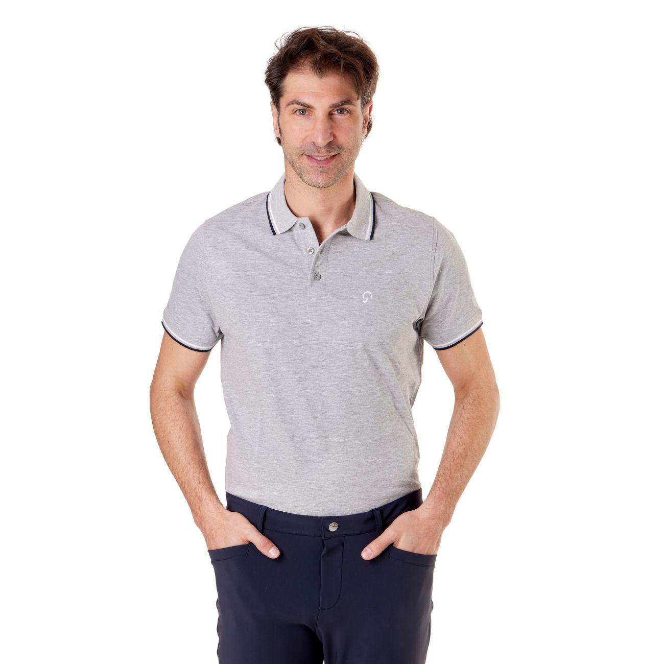 Polo Da Uomo A Manica Corta Con Profili Mascheroni MASCHERONI/HS250K GREY MASCHERONI SELLERIA 