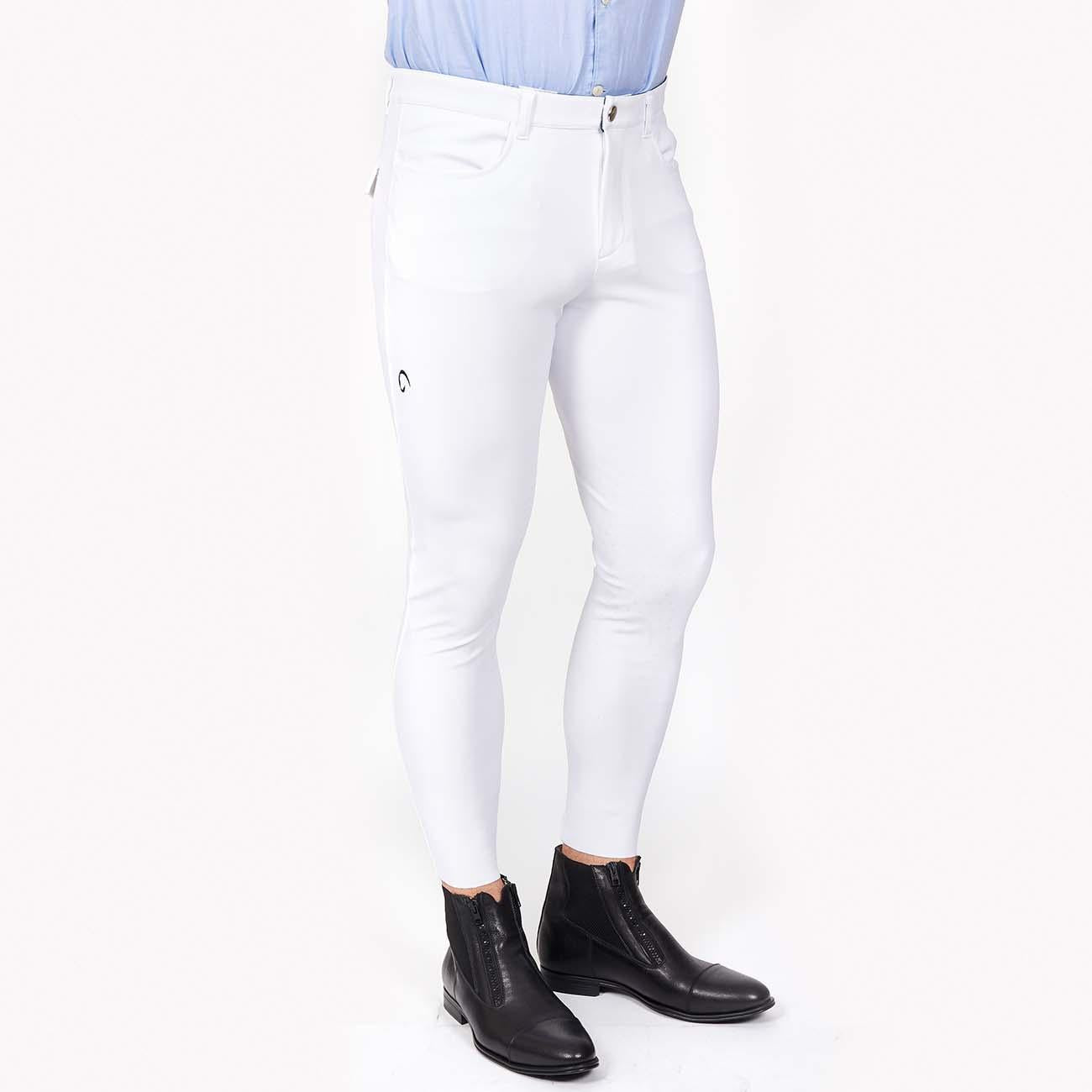 PANTALONE DA EQUITAZIONE UOMO CON GRIP 4 TASCHE 09MA-04ROMA 001BIANCO MASCHERONI SELLERIA 