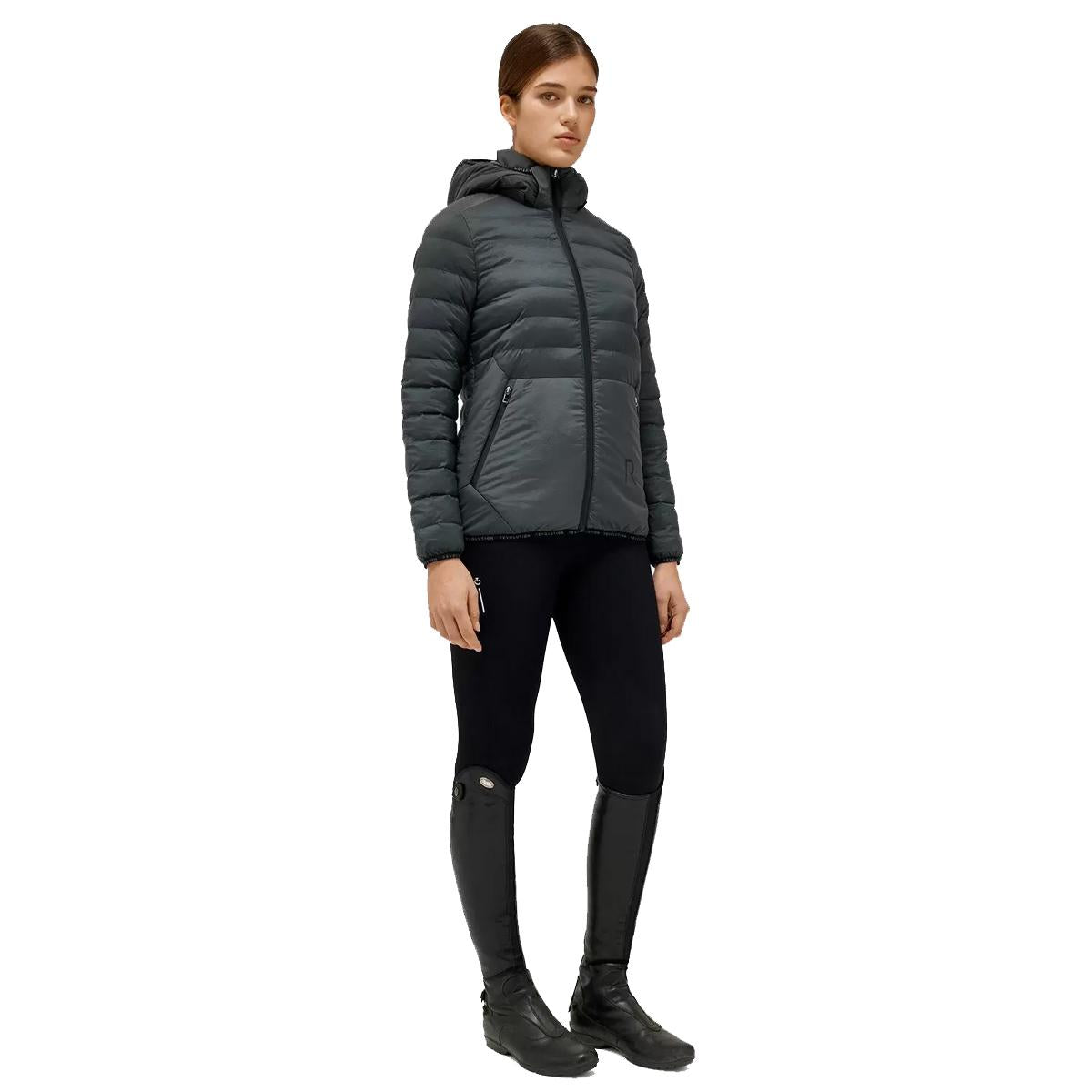 PIUMINO DONNA CON CAPPUCCIO RIMOVIBILE R-EVO CAVALLERIA TOSCANA 30CT-GID272NY099 8200GREY CAVALLERIA TOSCANA