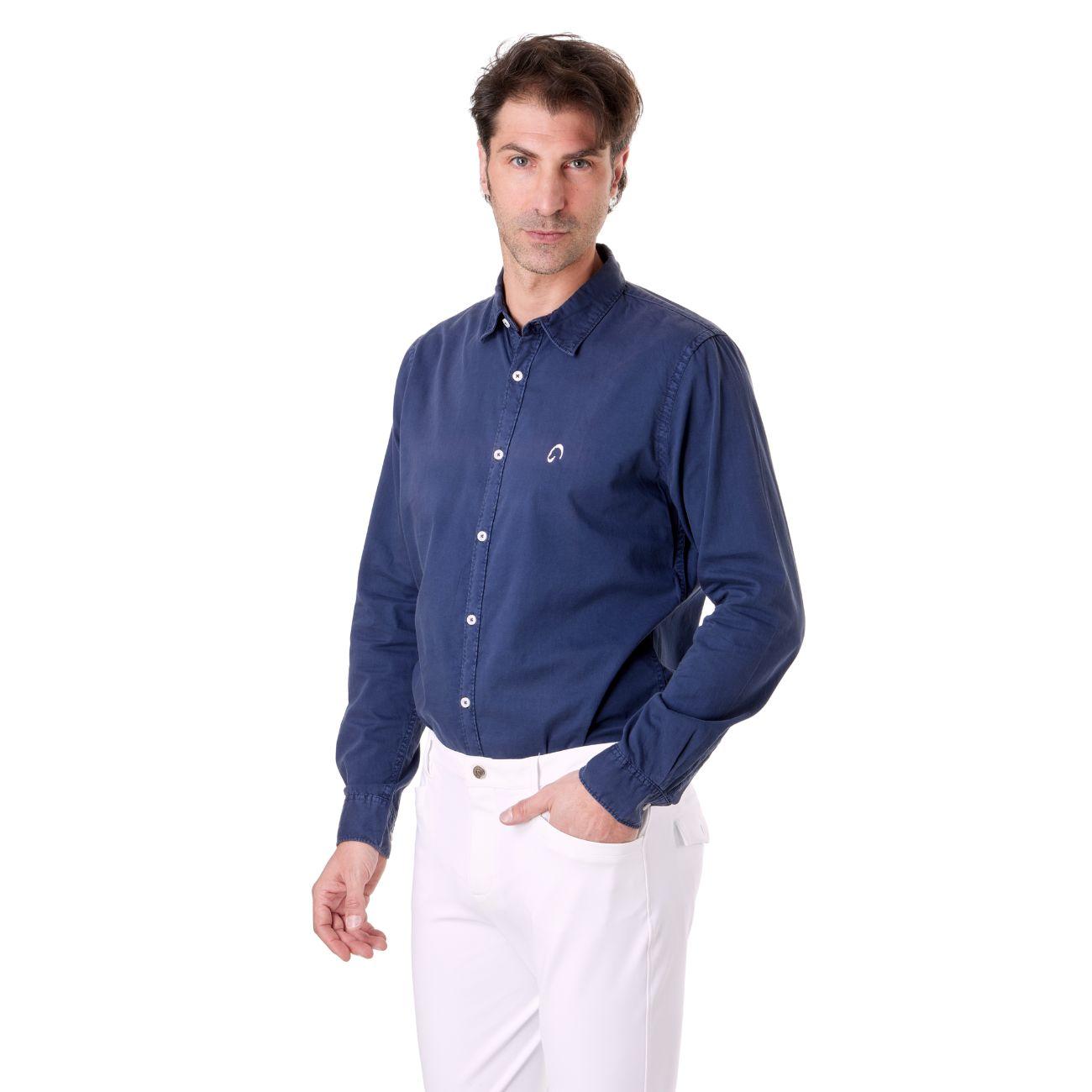 Camicia Di Cotone Da Uomo Mascheroni Blu MASCHERONI-NS502 NAVYBLUE MASCHERONI SELLERIA 