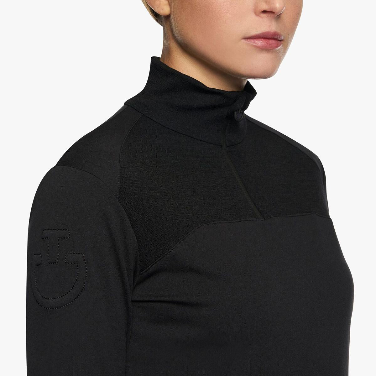 DOLCEVITA DONNA LANA TECNICA MEZZA ZIP CAVALLERIA TOSCANA 29CT-POD304PA063 9999BLACK CAVALLERIA TOSCANA 