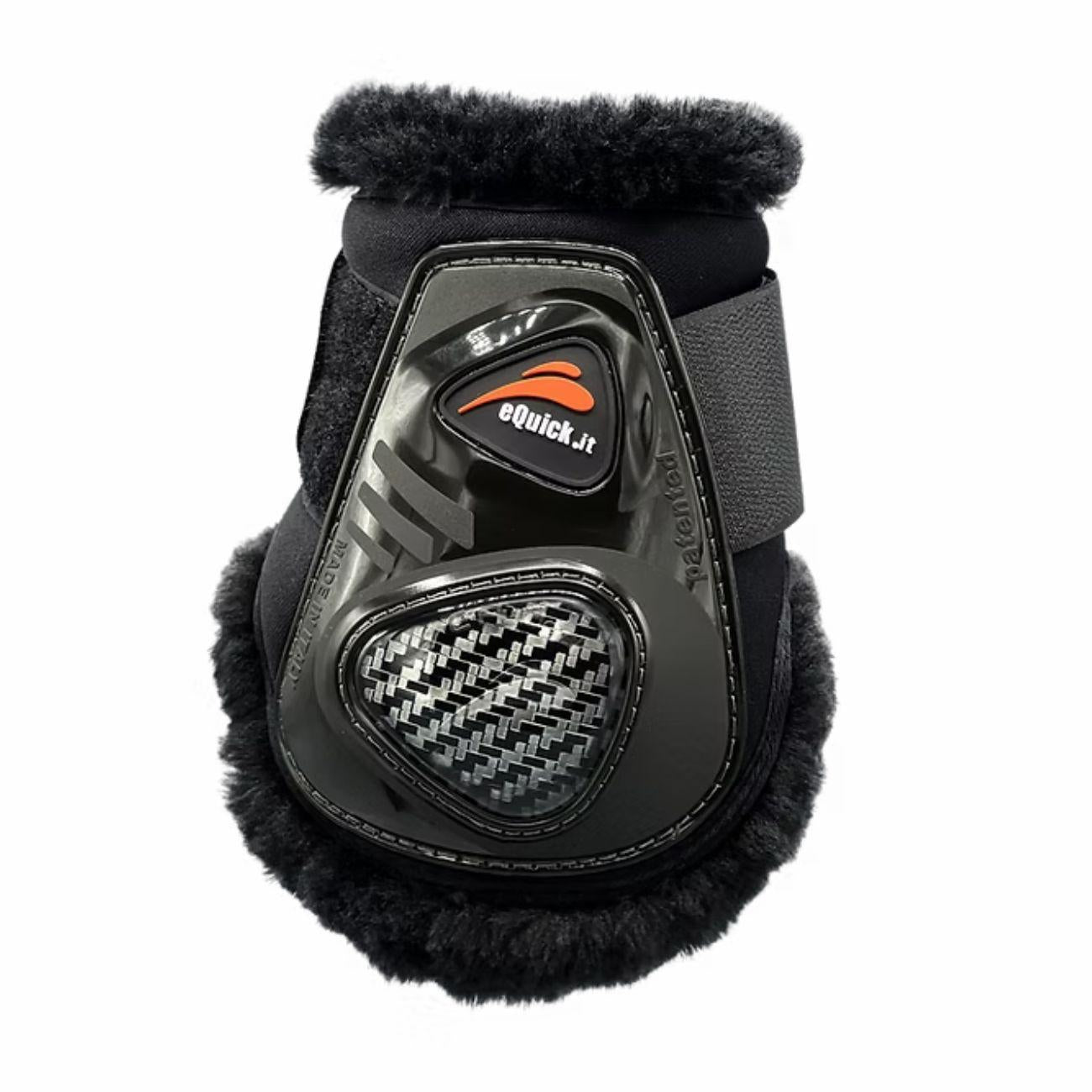 EQUICK PARAGLOMI CARBON CON CHIUSURA IN VELCRO E AGNELLINO eQUICK Nero PARAGLOMI ECARBONCAMP-A NERO EQUICK 