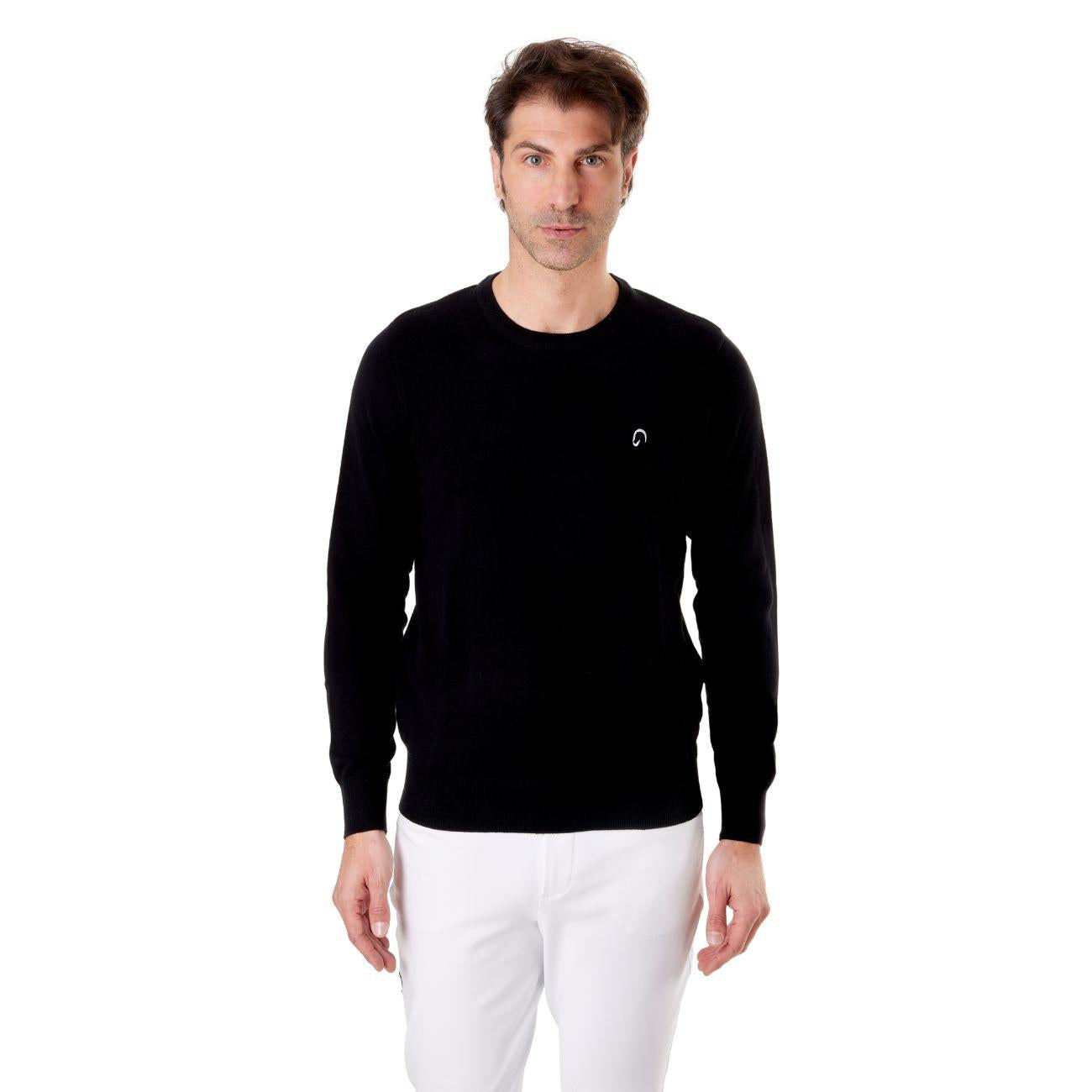 Pullover Girocollo Da Uomo Casual Mascheroni Nero MASCHERONI-NS901 BLACK MASCHERONI SELLERIA 