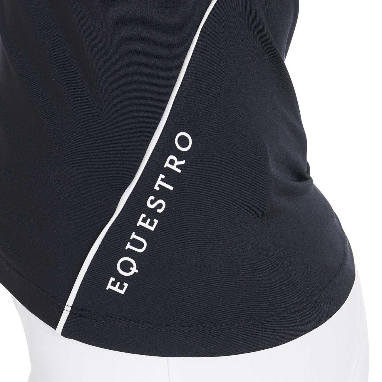 EQUESTRO Polo Da Donna Technical Training Polo SS Zip ETW00036 BLACK EQUESTRO 