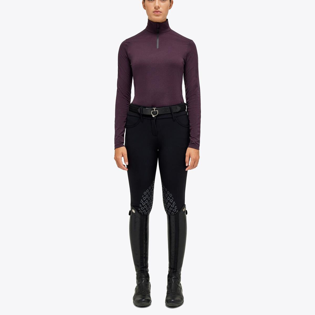 DOLCEVITA DONNA MEZZA ZIP MANICA LUNCA CAVALLERIA TOSCANA 29CT-POD307PA063 3A00DARK PURPLE CAVALLERIA TOSCANA