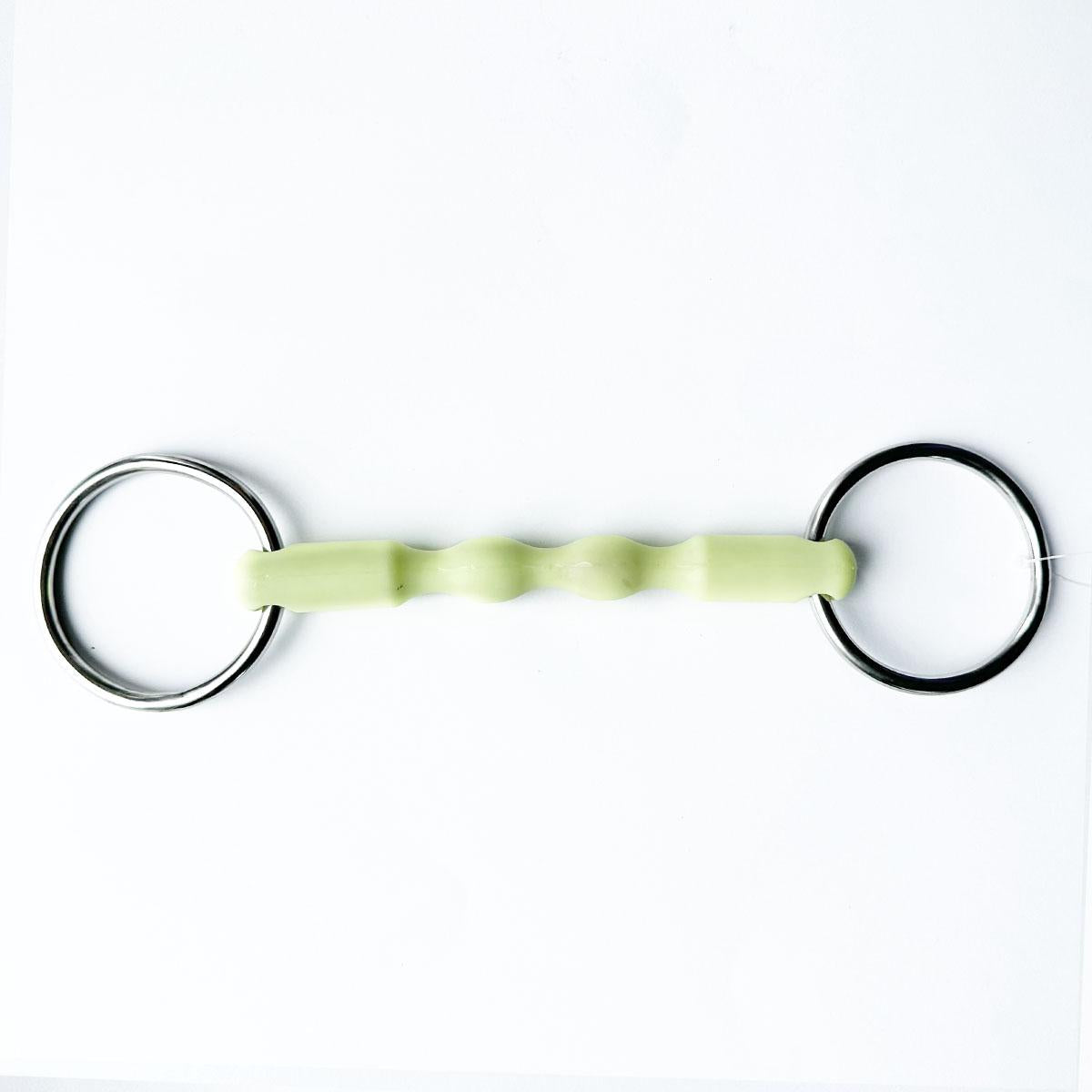 FILETTO AD ANELLI CON CANNA INTERA IN GOMMA BIANCA 30MA-2 PLASTICA EQUINE HORSE