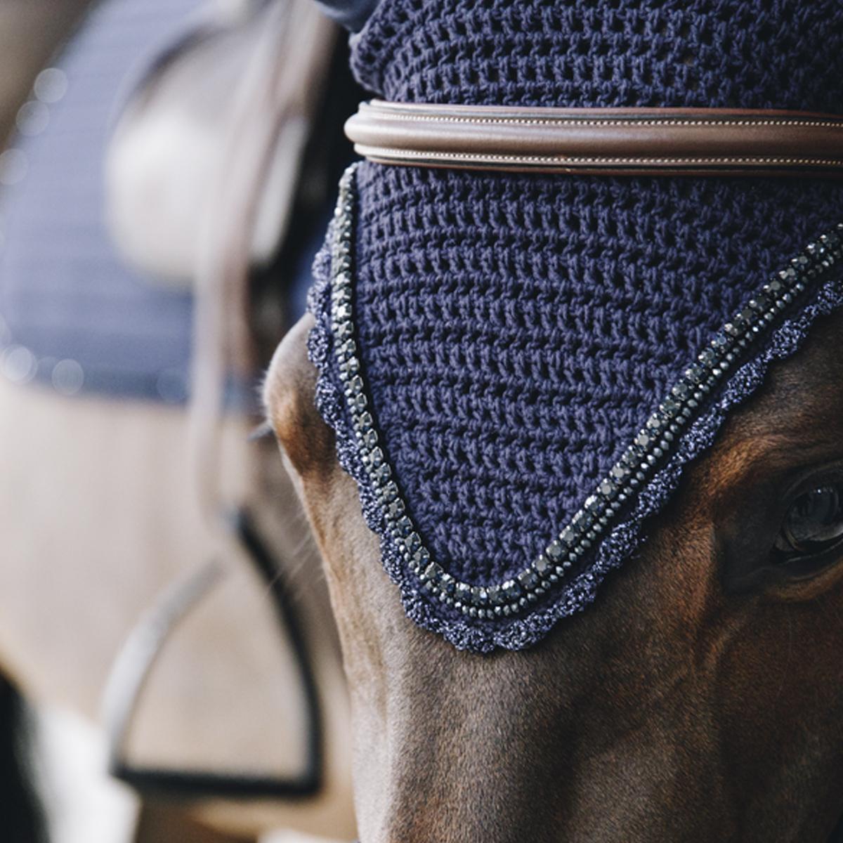 Cuffietta Antimosche Soundless Lunga Con Pietre e Pelre Kentucky Blu 42617 33DARK NAVY KENTUCKY 