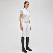 CAMICIA DA CONCORSO DONNA IN JERSEY MANICA CORTA 31CT-CAD153JE189 0101WHITE/KNIT CAVALLERIA TOSCANA