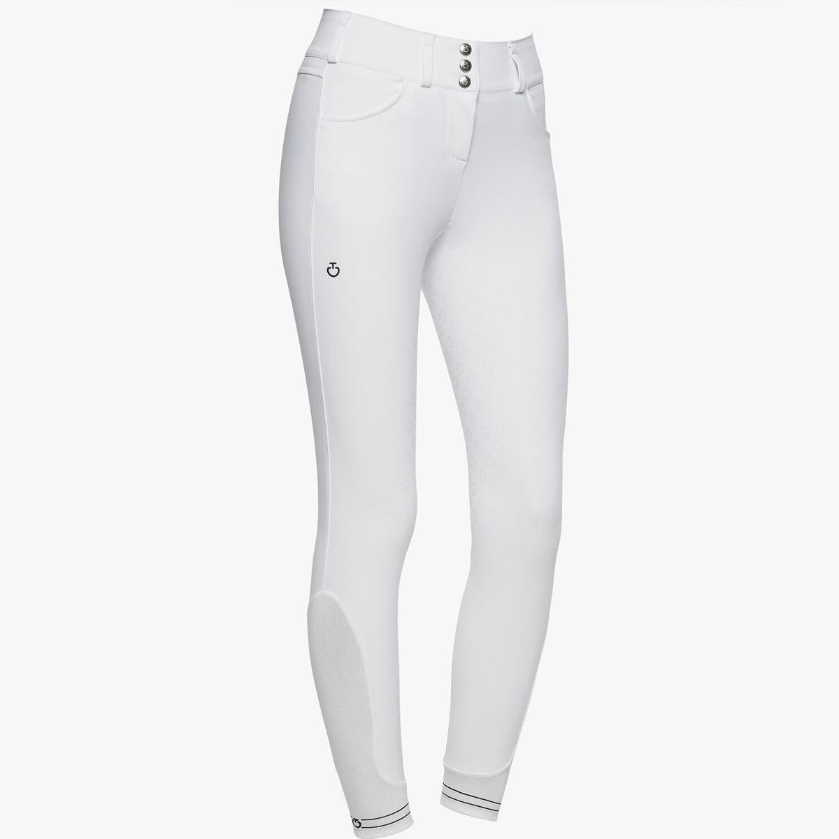 PANTALONI DA EQUITAZIONE DONNA FULL GRIP VITA ALTA CAVALLERIA TOSCANA 29CT-PAD157JE010 0001WHITE CAVALLERIA TOSCANA