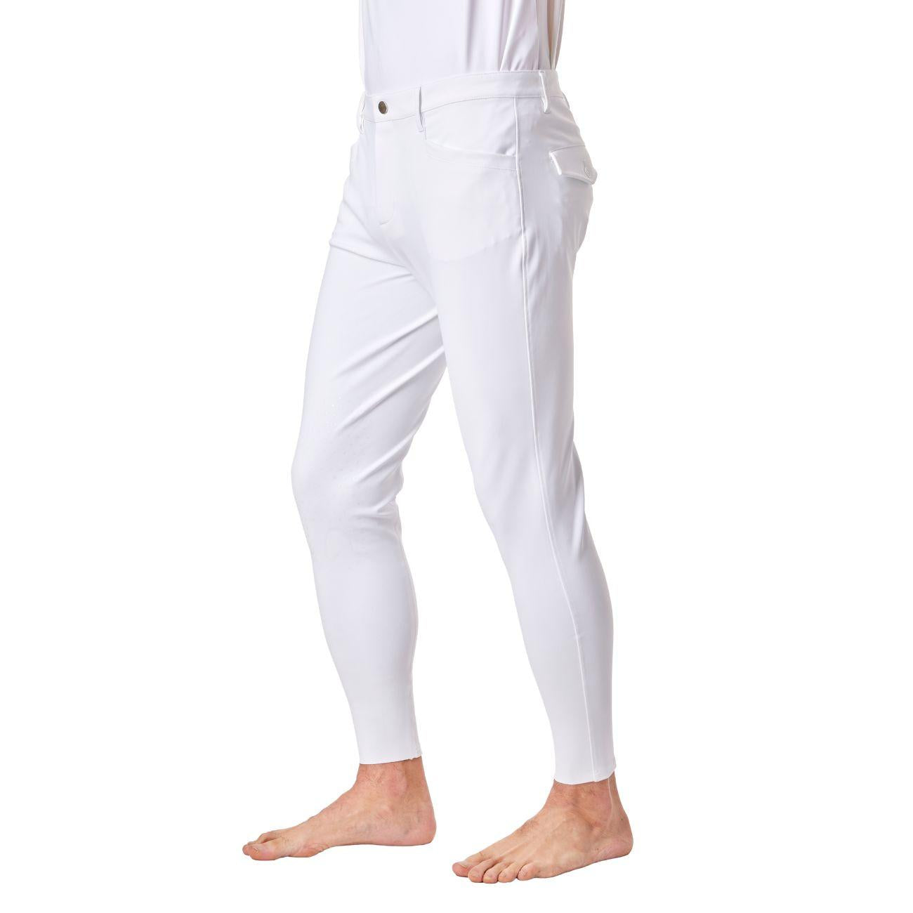 Pantalone Da Equitazione Da Uomo Half Grip Roma Mascheroni Bianco 09MA-04ROMA 001BIANCO MASCHERONI SELLERIA 