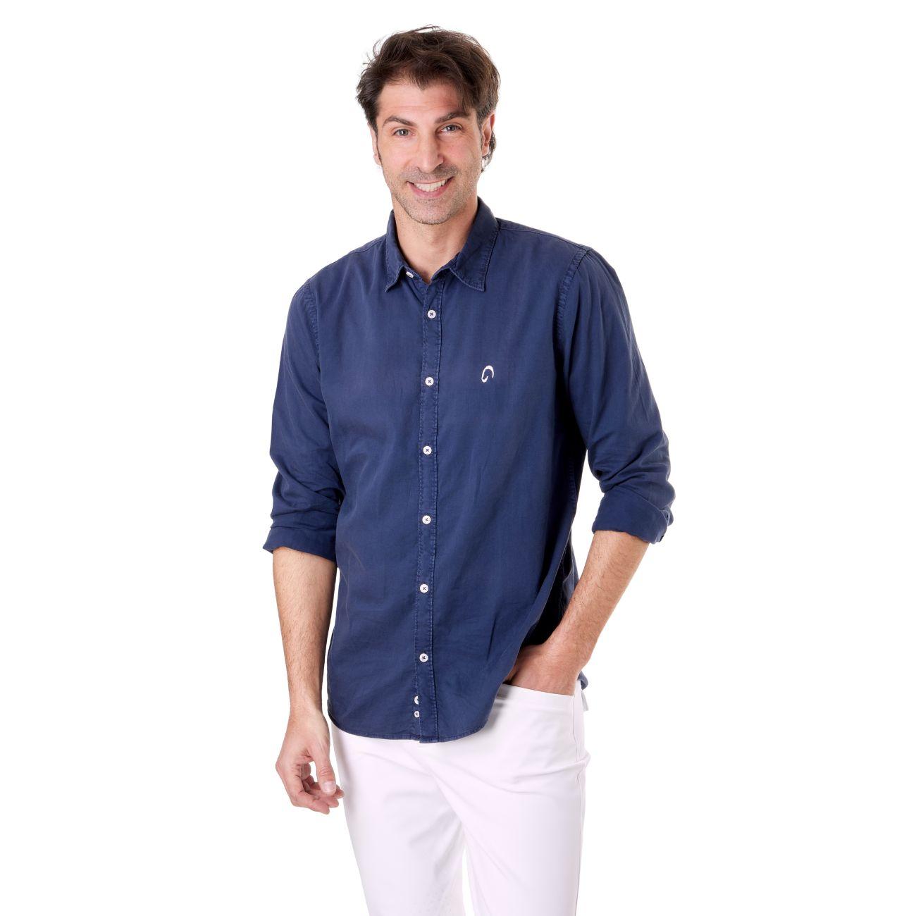 Camicia Di Cotone Da Uomo Mascheroni Blu MASCHERONI-NS502 NAVYBLUE MASCHERONI SELLERIA 
