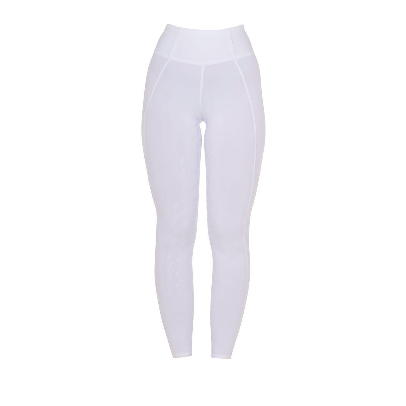 EQUESTRO Leggins Da Equitazione Donna Full Grip ETW00047 WHITE/WHITE EQUESTRO