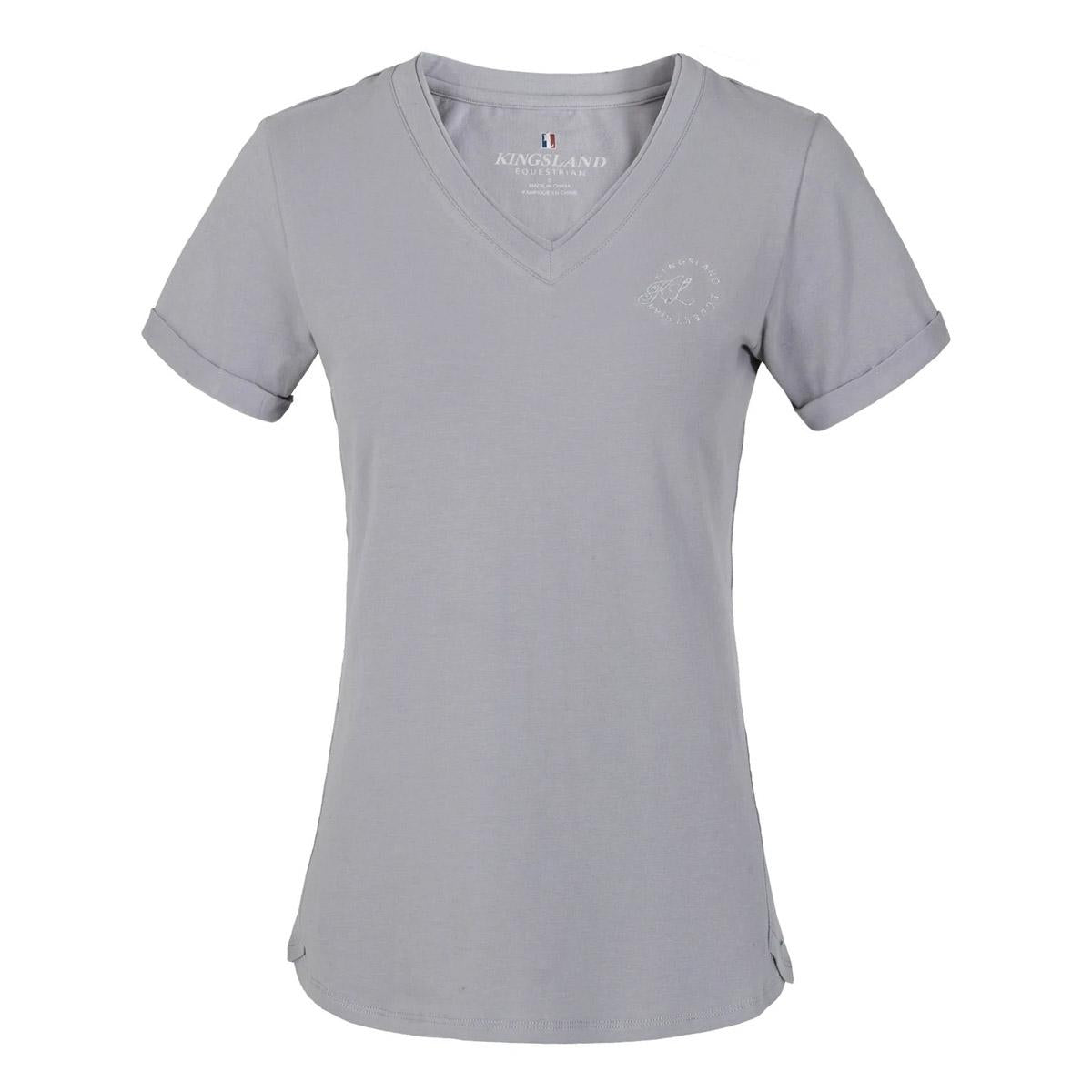 T-SHIRT MANICA CORTA COLLO A V MOD.KLOVELIA 09KING-2210203321 553GREY SLEET KINGSLAND