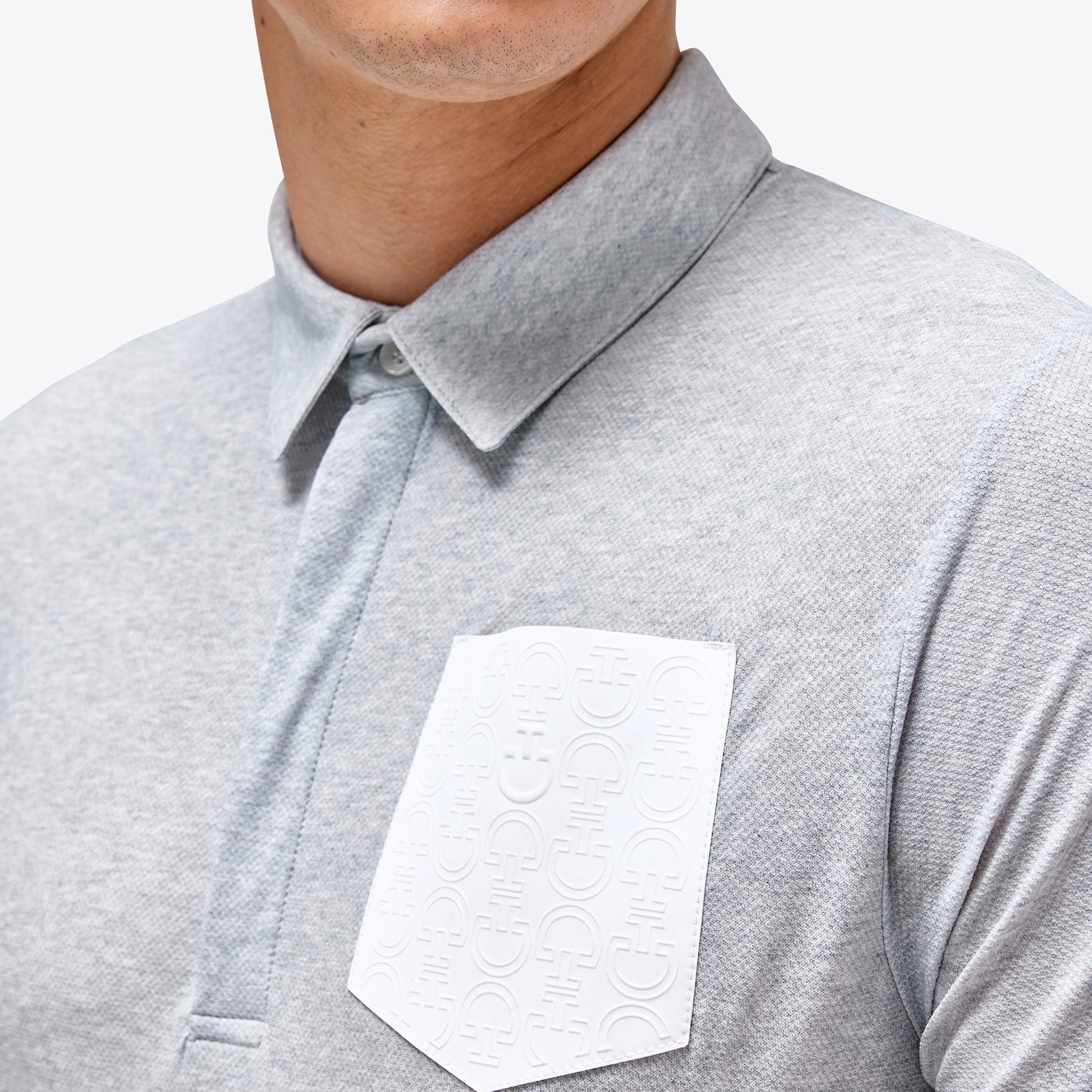 POLO DA TRAINING UOMO IN JERSEY EFFETTO MESH CAVALLERIA TOSCANA 30CT-PUO332JE176 8100 LIGHT GREY CAVALLERIA TOSCANA 