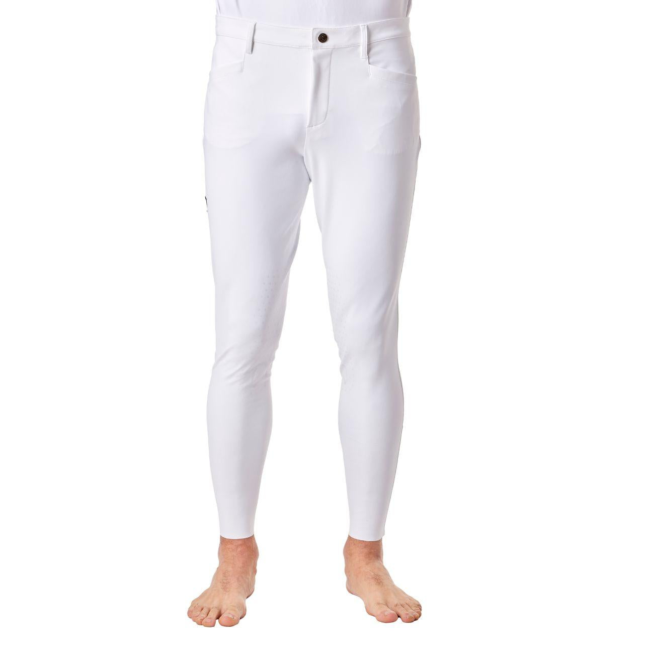 Pantalone Da Equitazione Da Uomo Half Grip Roma Mascheroni Bianco 09MA-04ROMA 001BIANCO MASCHERONI SELLERIA 