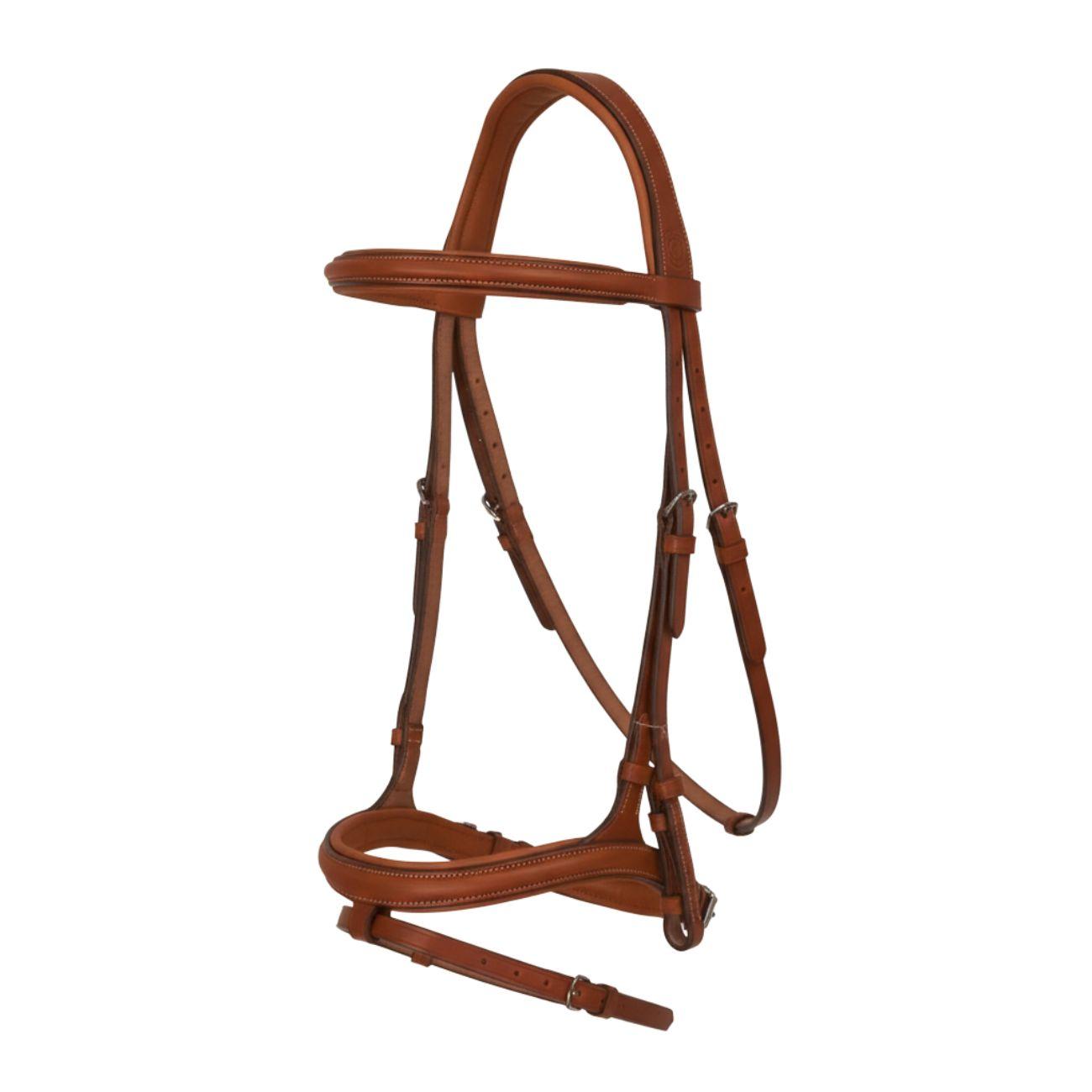 Testiera In Cuoio Mascheroni Marrone Chiaro 09MA-TESTIERA LIGHT BROWN MASCHERONI SELLERIA 