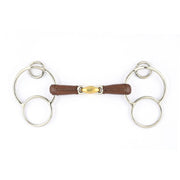 JUMP'IN FILETTO TEDESCO A 3 ANELLI SPEZZATO IN 3 OTTONE RIVESTITO IN CUOIO JUMP'IN OTTONE imboccature speciali 5C 09JU5C OTTONE JUMP'IN 