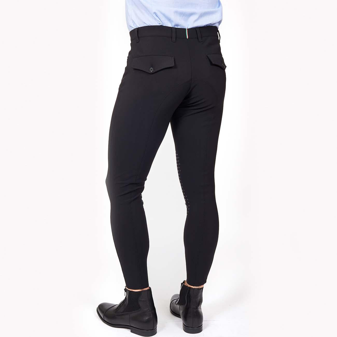 PANTALONE DA EQUITAZIONE UOMO CON GRIP 4 TASCHE 09MA-04ROMA 036NERO MASCHERONI SELLERIA 
