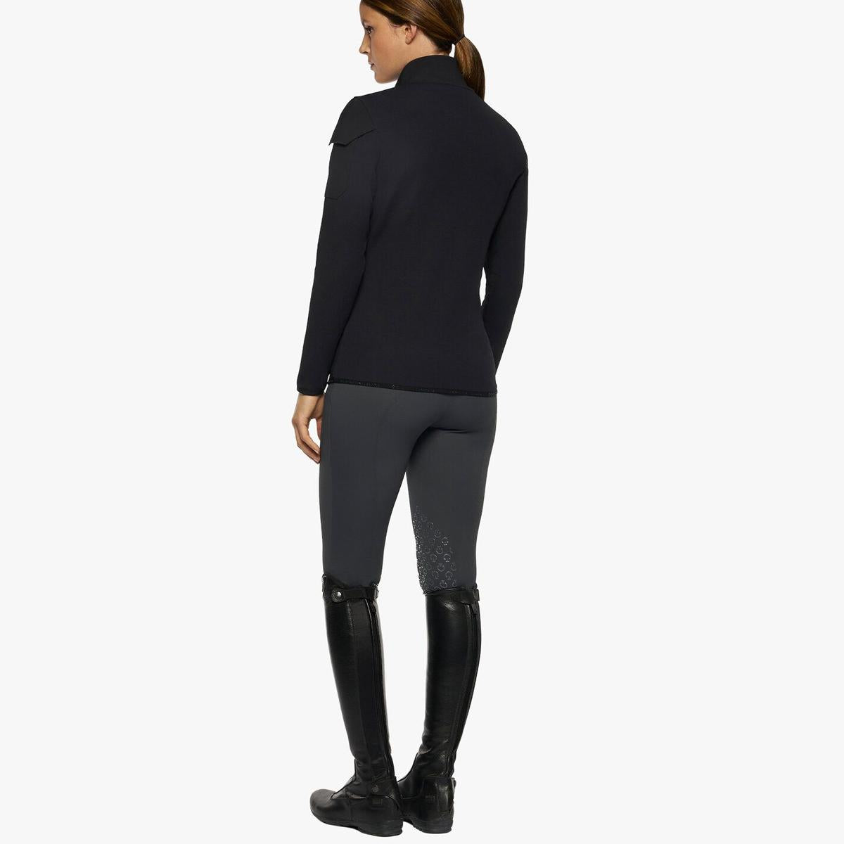 GIUBBINO IN TESSUTO TECNICO JERSEY FULL ZIP 09CT-MAD114JE148 9999NERO CAVALLERIA TOSCANA 