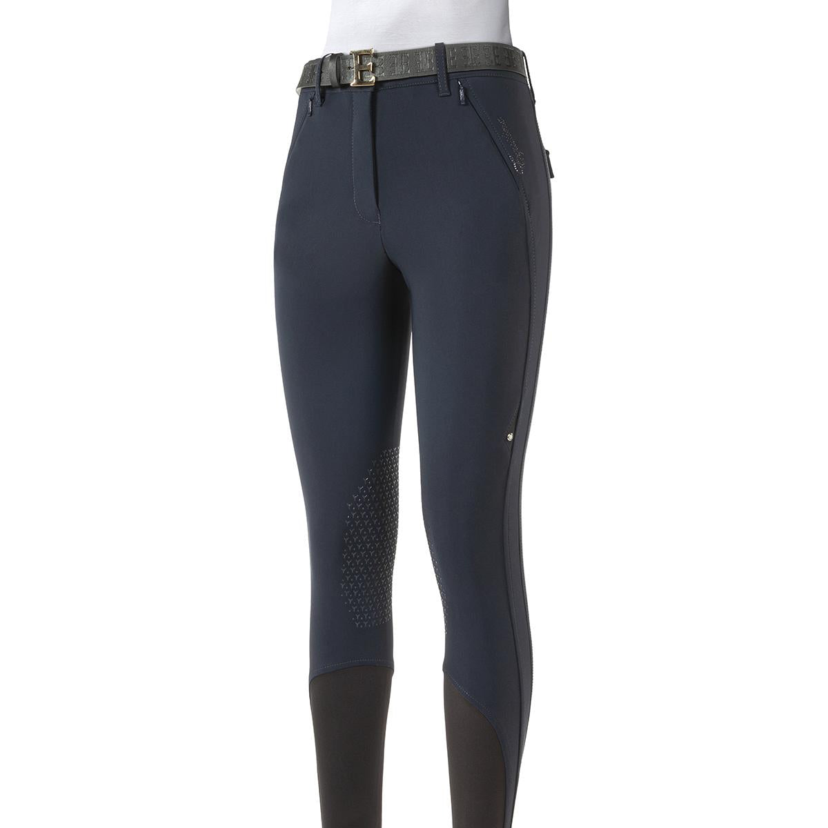 PANTALONE DONNA GRIP AL GINOCCHIO A VITA ALTA ETTIEKH 31EQ-EW023PN09057 002BLU EQUILINE