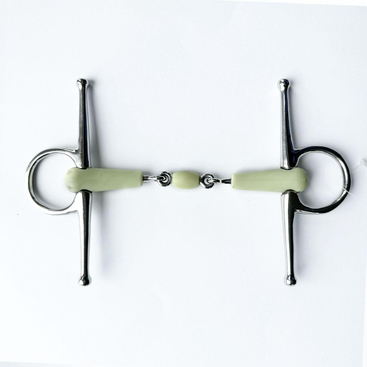 FILETTO AD ASTE SPEZZATO IN 3 CON CANNA IN GOMMA BIANCA 30MA-5 PLASTICA EQUINE HORSE
