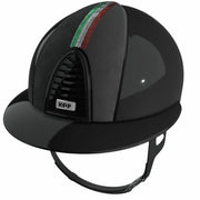 Cap Kep Italia Cromo 2.0 Polish Metal Con Fronte Camoscio Con Bandiera Italiana Verticale In Swarovski E Visiera Polo Nero CRPL2.0668 NERO KEP ITALIA 