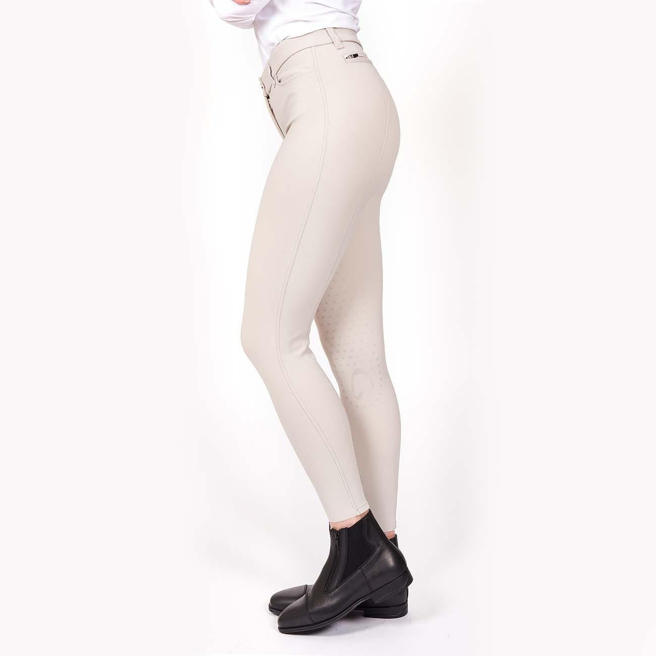 PANTALONE DA EQUITAZIONE DONNA CON GRIP E TASCHE ANTERIORI E POSTERIORI 09MA-01MILANO 361BEIGE MASCHERONI SELLERIA 