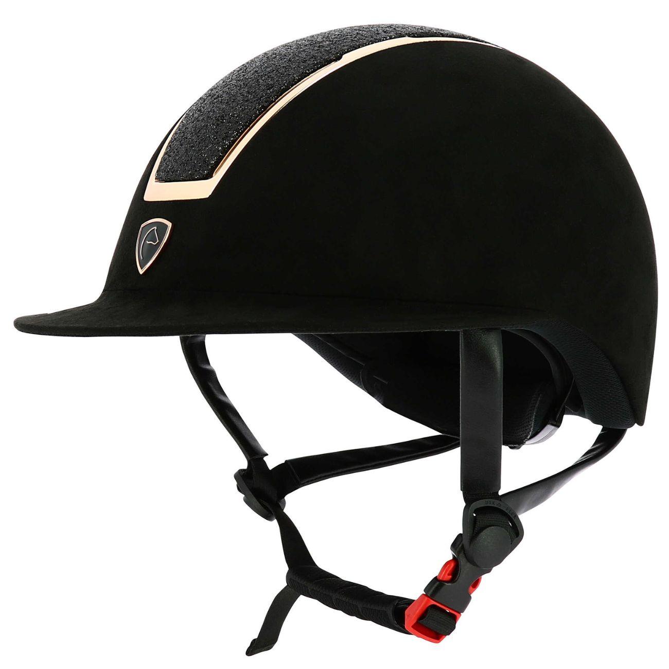 Cap Helmet Glint Lamè Equitheme Nero/Oro Rosa 911452 BLACK/GOLDENPINK EQUITHEME 