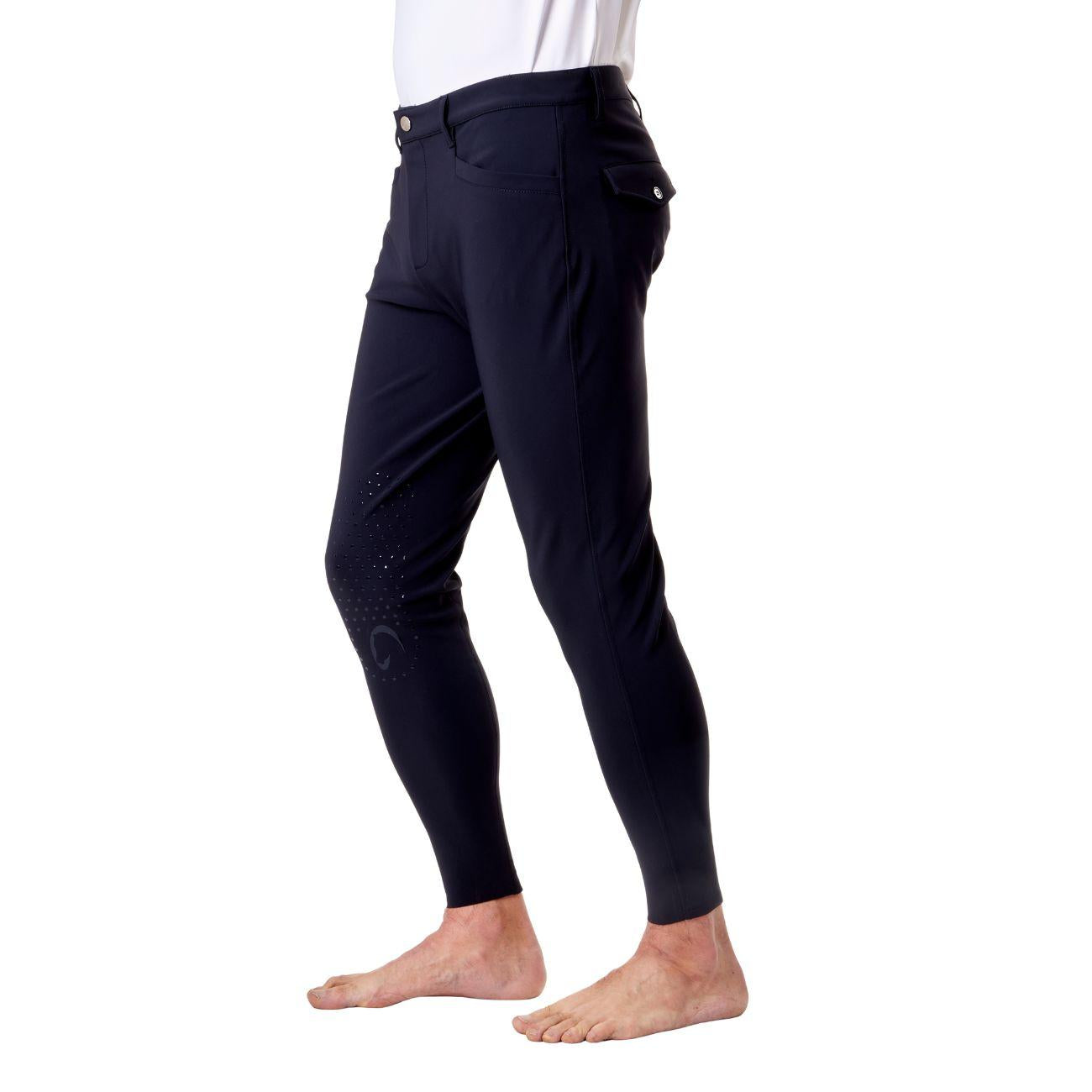 Pantalone Da Equitazione Da Uomo Half Grip Roma Mascheroni Nero 09MA-04ROMA 036NERO MASCHERONI SELLERIA 