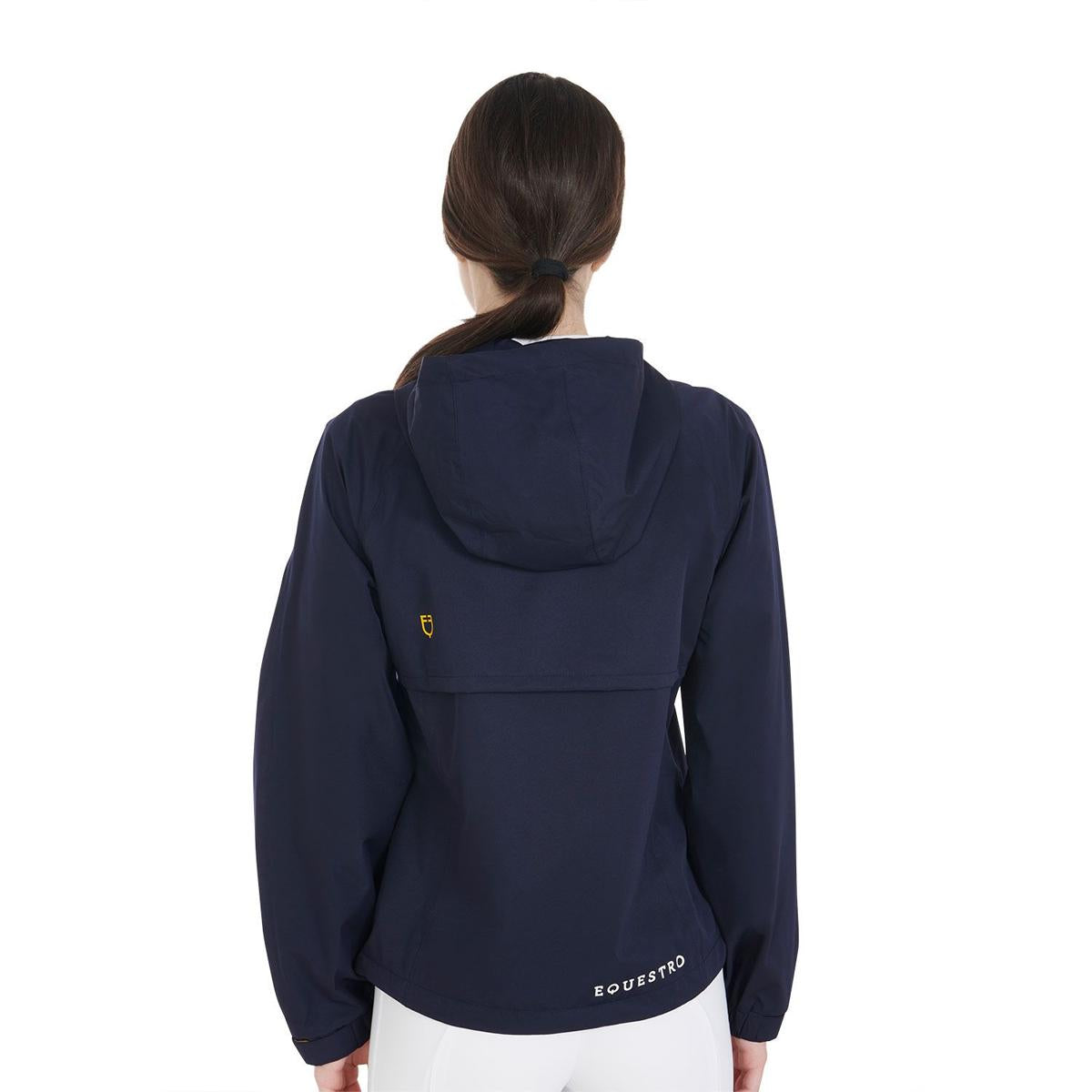 SOFTSHELL DONNA FULL ZIP CON CAPPUCCIO 09AMA-ETW00025 NAVY EQUESTRO 