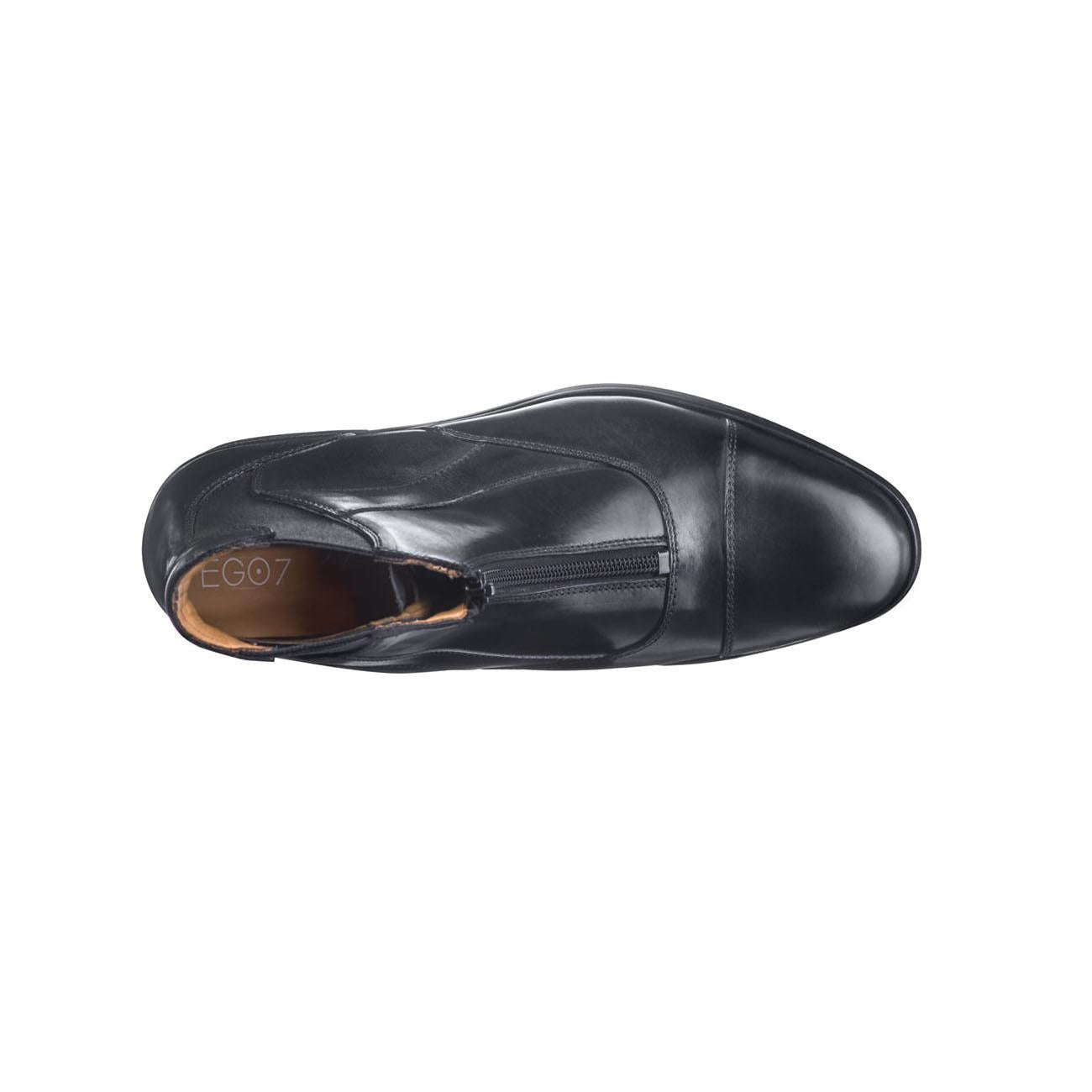 STIVALETTO IN CUOIO MOD.TAURUS CON CHIUSURA ZIP ANTERIORE 09EGO-TAURUS BLACK EGO7 