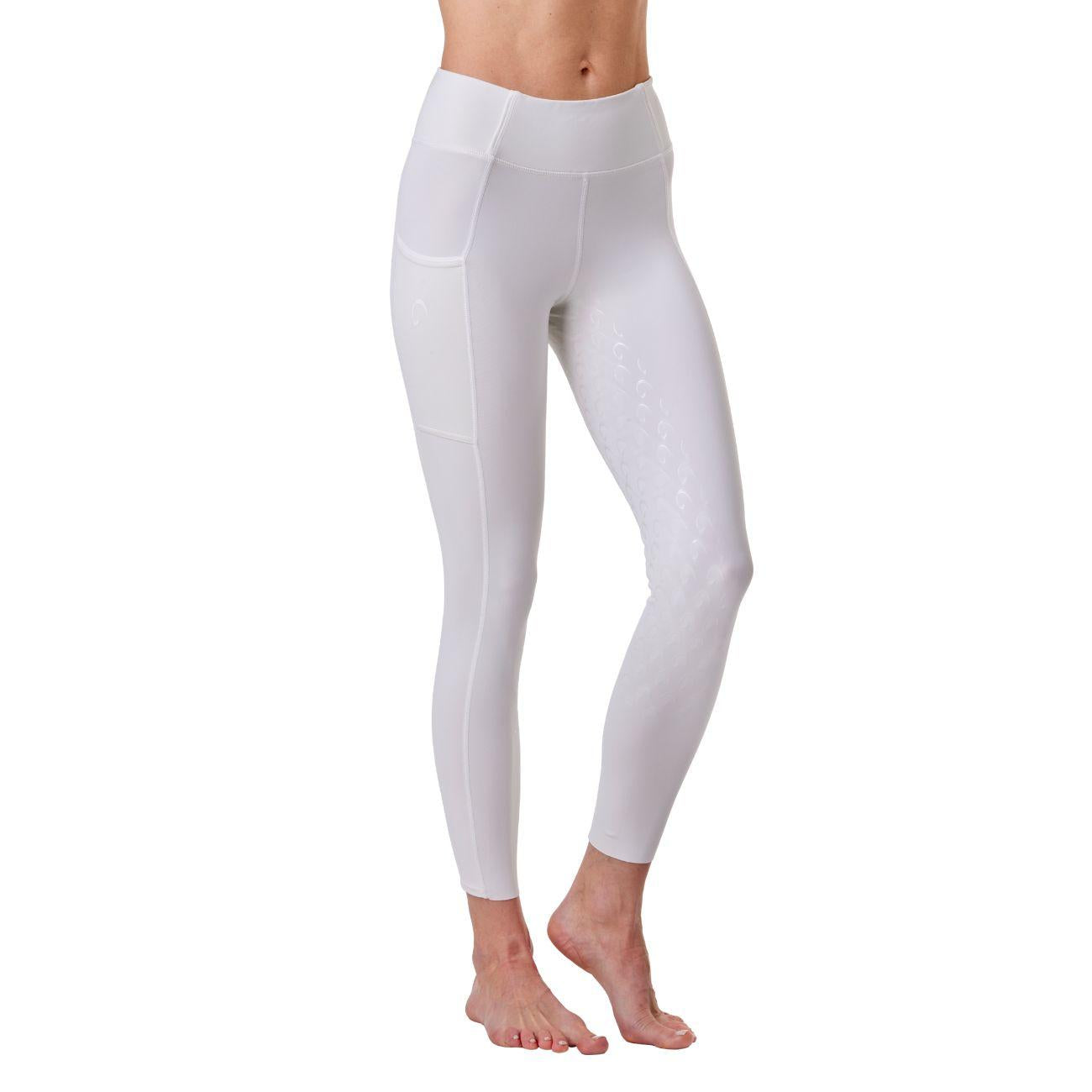 Leggings Da Donna Full Grip Arezzo Mascheroni Bianco 30MA-AREZZO WHITE/WHITE MASCHERONI SELLERIA 