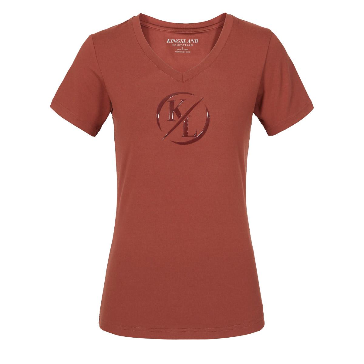 T-SHIRT MANICA CORTA COLLO A V MOD.KLOLANIA 09KING-2210203319 018BROWN MAHOGAN KINGSLAND