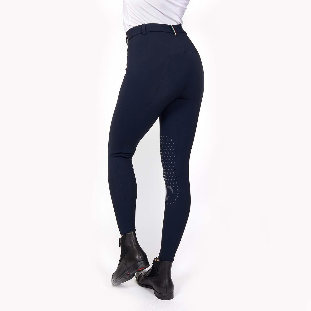 PANTALONE DA EQUITAZIONE DONNA CON GRIP E TASCHE ANTERIORI 09MA-05PARIGI 342BLU MASCHERONI SELLERIA 