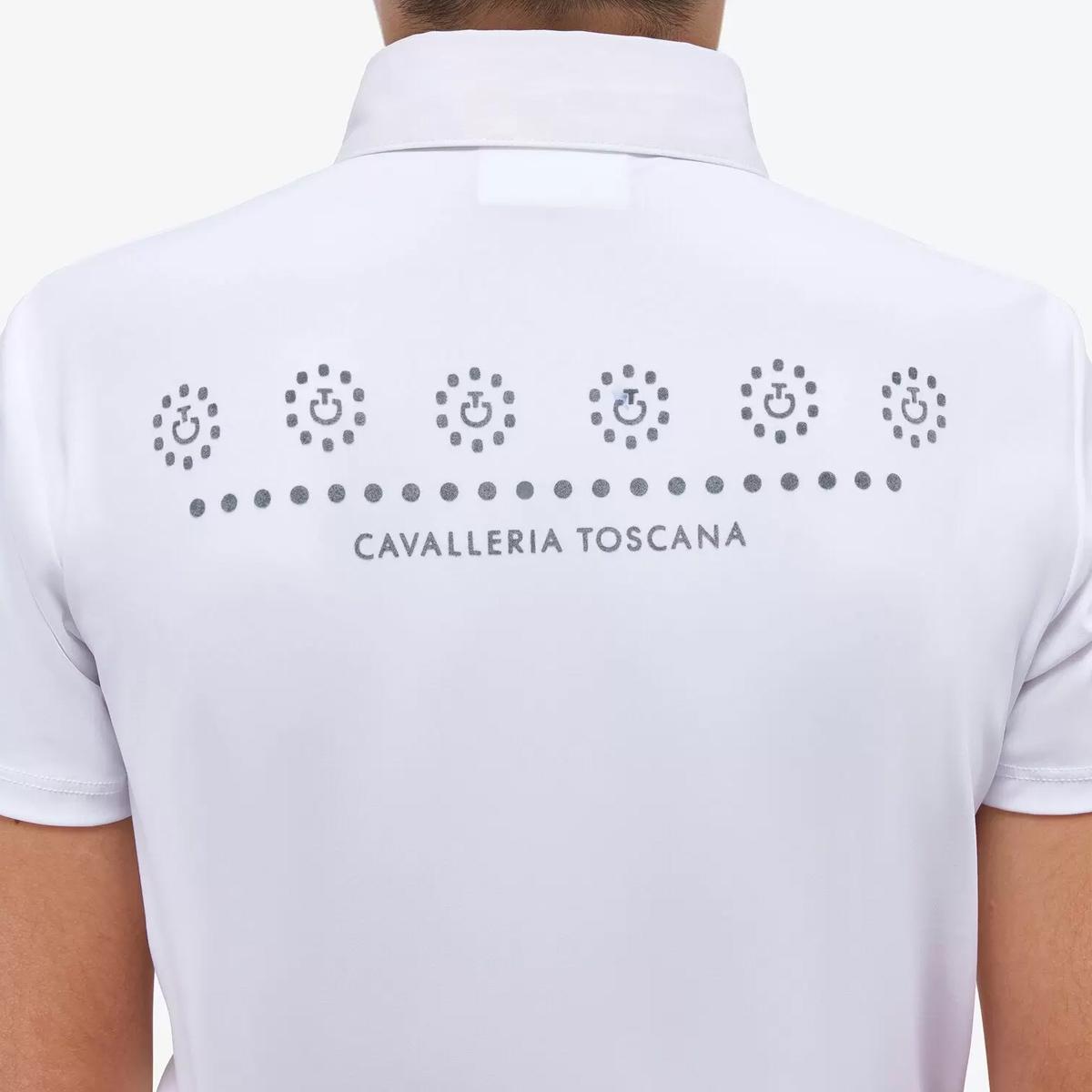POLO DA CONCORSO BAMBINO MANICA CORTA 1/2 ZIP 31CT-POO103JE152 0001WHITE CAVALLERIA TOSCANA 