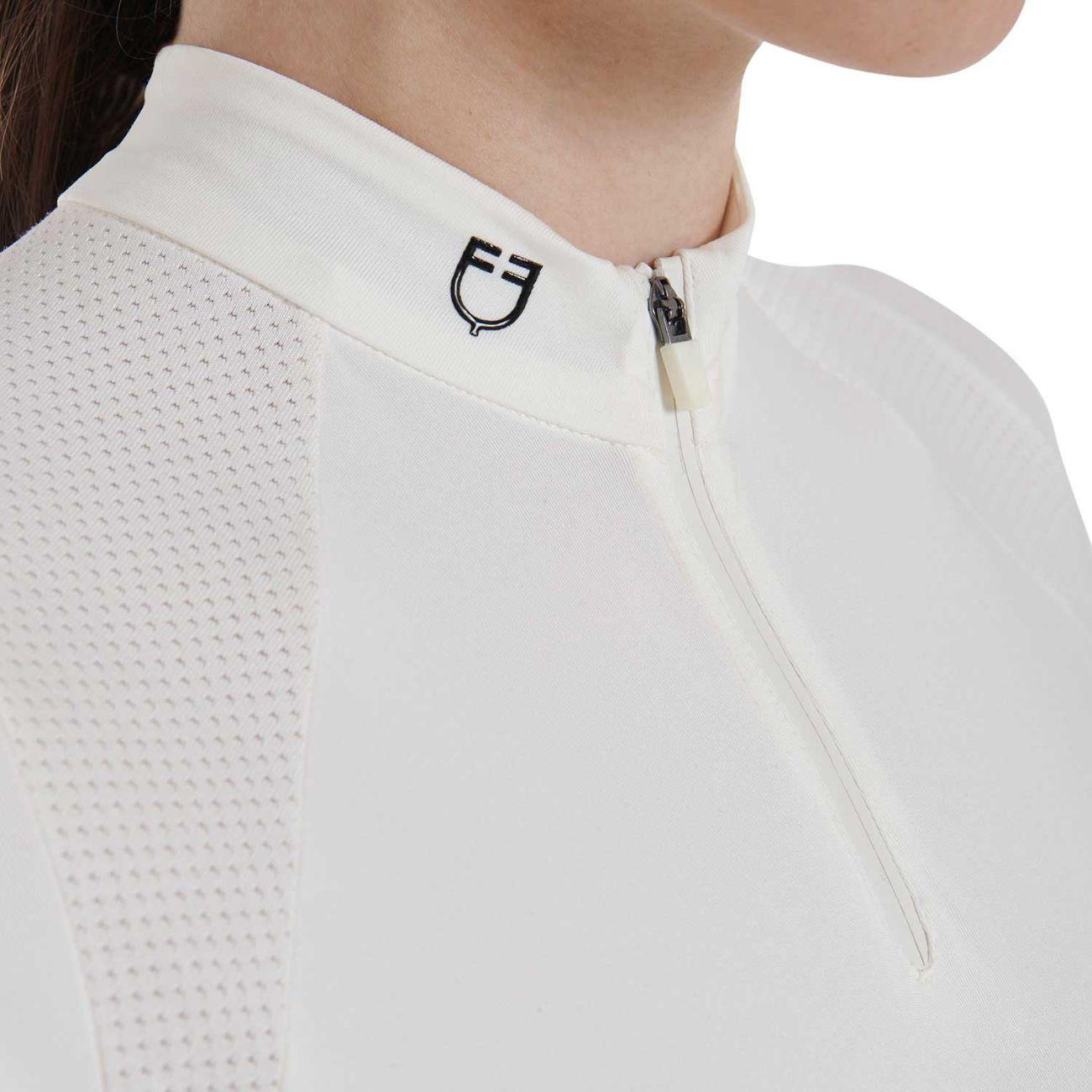 EQUESTRO Polo Da Donna Technical Training Polo SS Zip ETW00036 WHITE EQUESTRO 