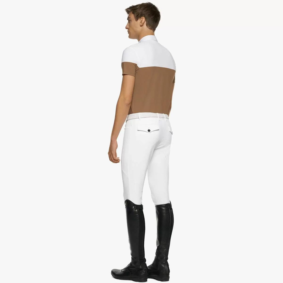 POLO DA CONCORSO UOMO CON ZIP CAVALLERIA TOSCANA 29CT-POU311JE022 0143WHITE/CACAO CAVALLERIA TOSCANA 