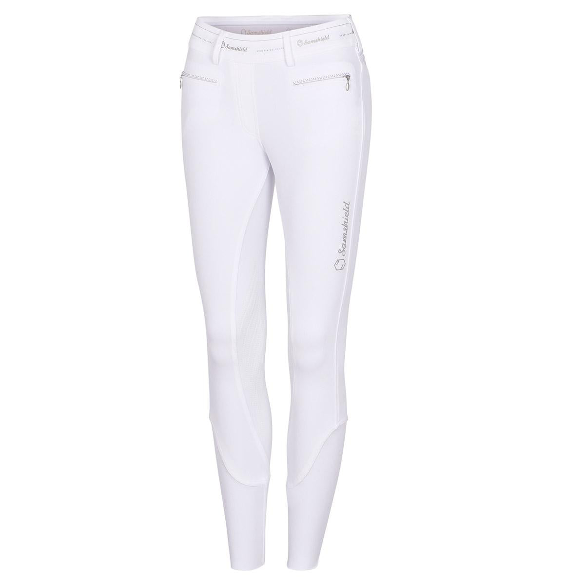 PANTALONE DA EQUITAZIONE DONNA MOD.ALPHA CON GRIP 09SS-ALPHA WHITE ROSE GOLD SAMSHIELD
