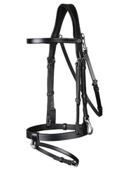 DY'ON FLAT LEATHER BRIDLE WITH SNAP HOOKS WORKING BY D'YON Nero BRIGLIE WOJOGJ BLACK DY'ON 