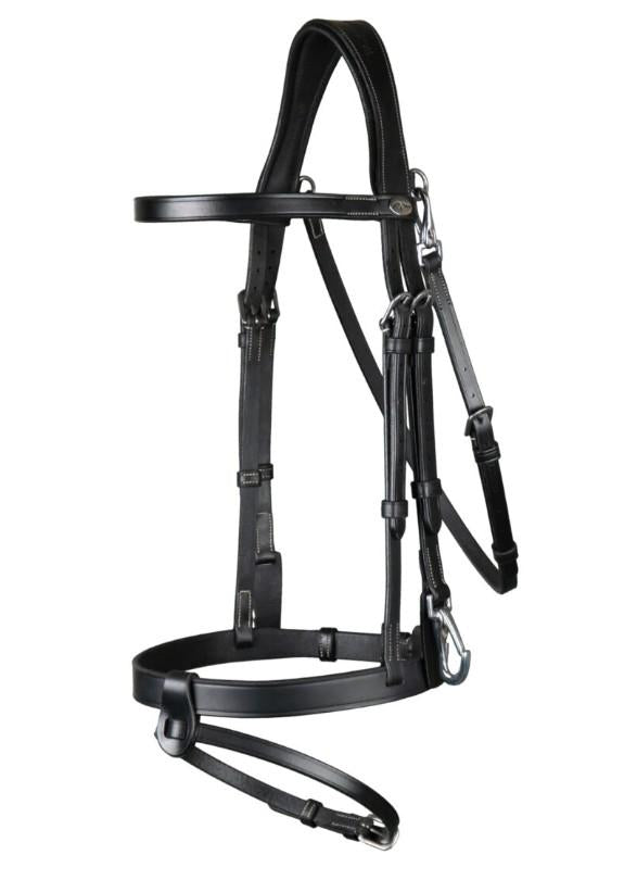 DY'ON FLAT LEATHER BRIDLE WITH SNAP HOOKS WORKING BY D'YON Nero BRIGLIE WOJOGJ BLACK DY'ON 