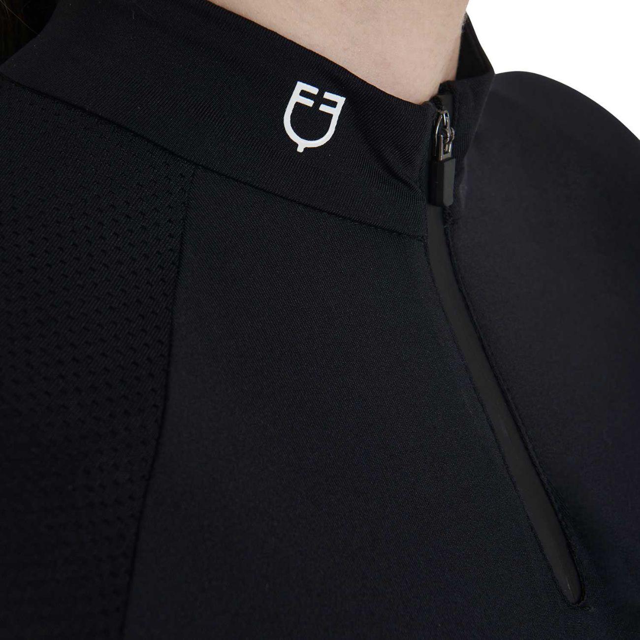 EQUESTRO Polo Da Donna Technical Training Polo SS Zip ETW00036 BLACK EQUESTRO 