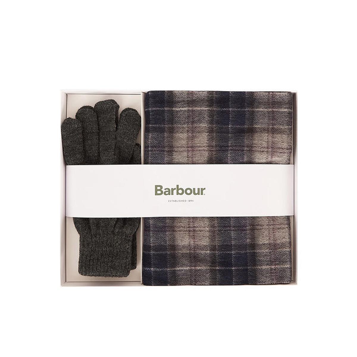 GIFT SET TARTAN SCIARPA E GUANTI 31BA-MGS0018MGS TN17 BLACK SLATE TARTAN BARBOUR